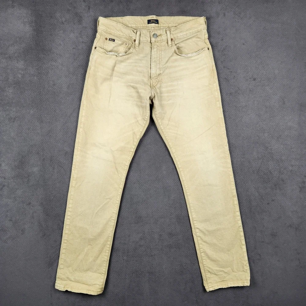 Polo Ralph Lauren Pants Mens 32x32 Tan Hampton Relaxed Straight Stretch Twill